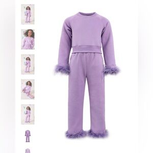 Lavender feather athletic set, size 4T